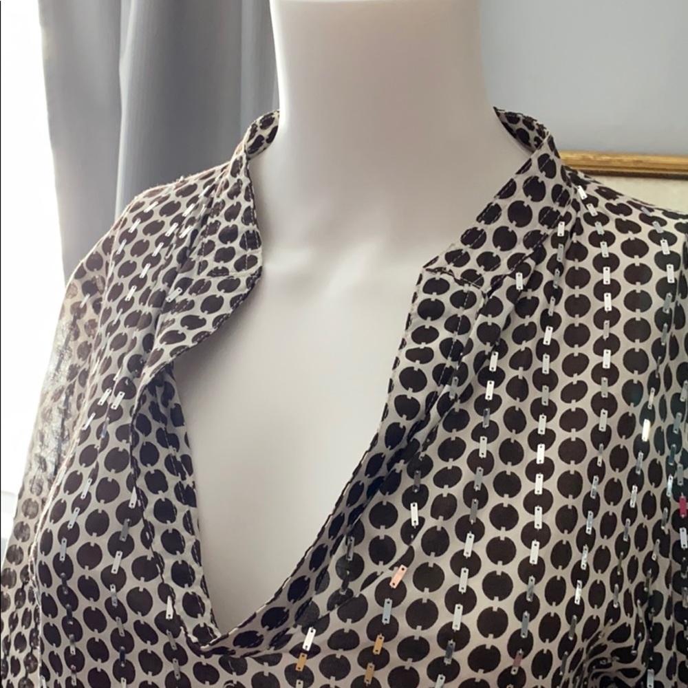 TORY BURCH Shirt Embellished Long Sleeved Size 6 - Picture 12 of 13
